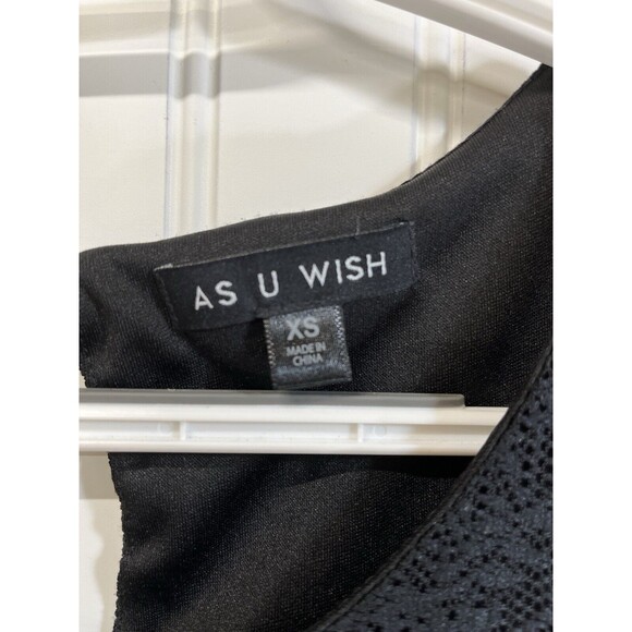 "As You‎ Wish" Bell Sleeve Little Black Party Lace Dress. Lined. Sz X Small - Picture 3 of 15